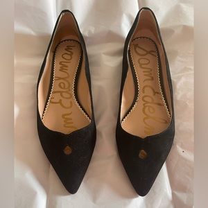 SAM EDELMAN ~ Black Suede Flats ~ worn once ~8.5